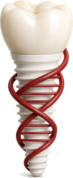 Ceramic implant with DNA double helix